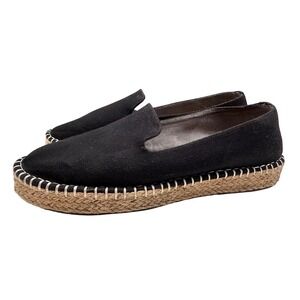 Joie Cara Platform Espadrille Black Canvas Slip On Comfort Shoe Women's‎ Sz 10M